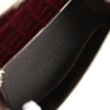 Hermes Kelly Sellier 25 Bordeaux Shiny Alligator Palladium Hardware