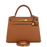 Hermes Kelly Sellier 28 Gold Epsom Gold Hardware