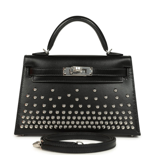 Hermes Kelly Sellier 20 Clouté Black Box Palladium Hardware