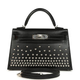 Hermes Kelly Sellier 20 Clouté Black Box Palladium Hardware
