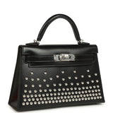 Hermes Kelly Sellier 20 Clouté Black Box Palladium Hardware