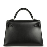 Hermes Kelly Sellier 20 Clouté Black Box Palladium Hardware