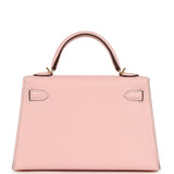 Hermes Special Order (HSS) Kelly Sellier 20 Rose Sakura Verso Chevre Mysore Gold Hardware