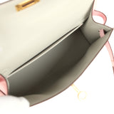 Hermes Special Order (HSS) Kelly Sellier 20 Rose Sakura Verso Chevre Mysore Gold Hardware