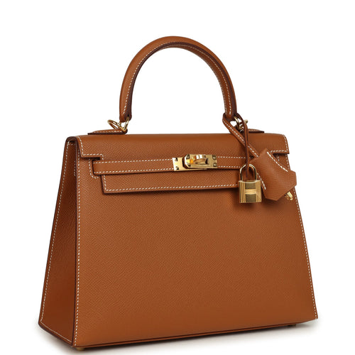 Hermes Kelly Sellier 25 Gold Epsom Gold Hardware