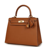 Hermes Kelly Sellier 25 Gold Epsom Gold Hardware