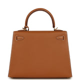 Hermes Kelly Sellier 25 Gold Epsom Gold Hardware