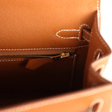 Hermes Kelly Sellier 25 Gold Epsom Gold Hardware