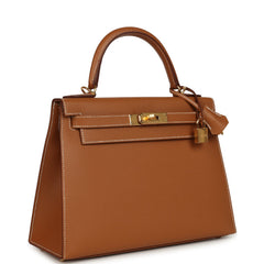 Hermes Kelly Sellier 28 Gold Epsom Gold Hardware