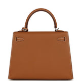 Hermes Kelly Sellier 25 Gold Epsom Palladium Hardware