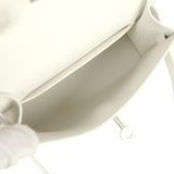 Hermes Kelly Sellier 20 New White Epsom Palladium Hardware