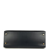 Vintage Hermes Kelly Sellier 28 Bleu Marine Box Gold Hardware