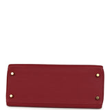 Pre-owned Hermes Kelly Retourne 28 Rouge Grenat Togo Gold Hardware