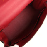 Pre-owned Hermes Kelly Retourne 28 Rouge Grenat Togo Gold Hardware