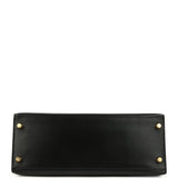Vintage Hermes Kelly Sellier 28 Black Box Gold Hardware