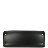 Vintage Hermes Kelly Retourne 35 Black Box Gold Hardware