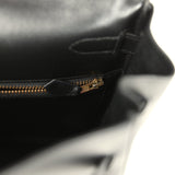 Vintage Hermes Kelly Retourne 35 Black Box Gold Hardware