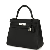 Hermes Kelly Retourne 28 Black Togo Palladium Hardware