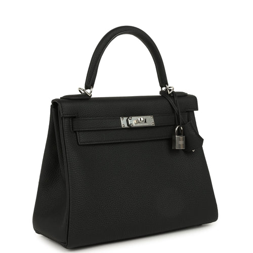 Hermes Kelly Retourne 28 Black Togo Palladium Hardware
