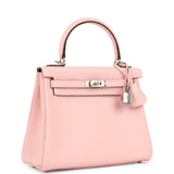Hermes Kelly Retourne 25 Rose Sakura Swift Palladium Hardware