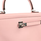 Hermes Kelly Retourne 25 Rose Sakura Swift Palladium Hardware