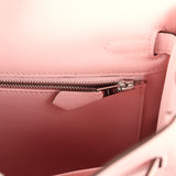 Hermes Kelly Retourne 25 Rose Sakura Swift Palladium Hardware