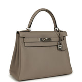 Pre-owned Hermes Kelly Retourne 28 Gris Asphalt Togo Palladium Hardware - Thumbnail View 2