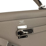 Pre-owned Hermes Kelly Retourne 28 Gris Asphalt Togo Palladium Hardware - Thumbnail View 7