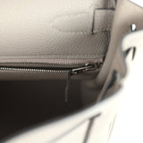 Pre-owned Hermes Kelly Retourne 28 Gris Asphalt Togo Palladium Hardware - Thumbnail View 9