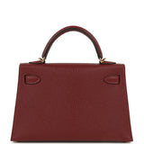 Hermes Special Order (HSS) Kelly Sellier 20 Rouge H Verso Chevre Mysore Gold Hardware