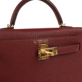 Hermes Special Order (HSS) Kelly Sellier 20 Rouge H Verso Chevre Mysore Gold Hardware