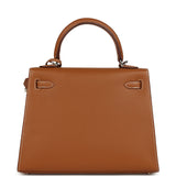 Pre-owned Hermes Kelly Sellier 25 Gold Epsom Palladium Hardware