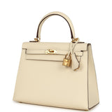 Hermes Kelly Sellier 25 Nata Epsom Gold Hardware
