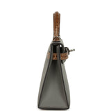 Hermes Kelly Sellier 20 Gris Meyer Madame and Ficelle Shiny Alligator Touch Palladium Hardware - Thumbnail View 3