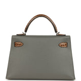 Hermes Kelly Sellier 20 Gris Meyer Madame and Ficelle Shiny Alligator Touch Palladium Hardware - Thumbnail View 4