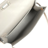 Hermes Kelly Sellier 20 Gris Meyer Madame and Ficelle Shiny Alligator Touch Palladium Hardware - Thumbnail View 8