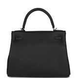 Hermes Kelly Retourne 28 Black Togo Gold Hardware