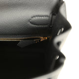 Hermes Kelly Retourne 28 Black Togo Gold Hardware