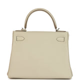 Pre-owned Hermes Special Order (HSS) Kelly Retourne 28 Beton Verso Togo Brushed Palladium Hardware