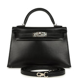 Pre-owned Hermes Kelly Sellier 20 Black Box Palladium Hardware