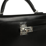 Pre-owned Hermes Kelly Sellier 20 Black Box Palladium Hardware
