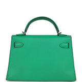Pre-owned Hermes Kelly Sellier 20 Cactus Verso Chèvre Mysore Palladium Hardware