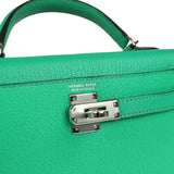 Pre-owned Hermes Kelly Sellier 20 Cactus Verso Chèvre Mysore Palladium Hardware