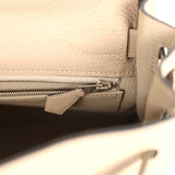 Pre-owned Hermes Kelly Retourne 32 Gris Tourterelle Togo Palladium Hardware