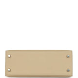 Hermes Kelly Sellier 25 Tri-Color Etoupe, Craie, Trench Epsom Palladium Hardware