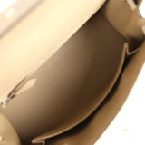 Hermes Kelly Sellier 25 Tri-Color Etoupe, Craie, Trench Epsom Palladium Hardware
