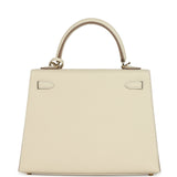 Hermes Kelly Sellier 25 Craie Epsom Permabrass Hardware