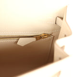 Hermes Kelly Sellier 25 Craie Epsom Permabrass Hardware