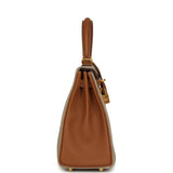 Hermes Special Order (HSS) Kelly Retourne 25 Gris Asphalte and Gold Togo Brushed Gold Hardware - Thumbnail View 3