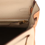Hermes Special Order (HSS) Kelly Retourne 25 Gris Asphalte and Gold Togo Brushed Gold Hardware - Thumbnail View 9